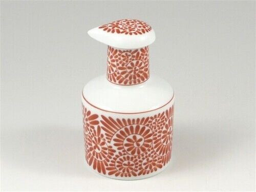 Hasami yaki porcelain Japanese Soy source pot Red Tako Karakusa Non drip