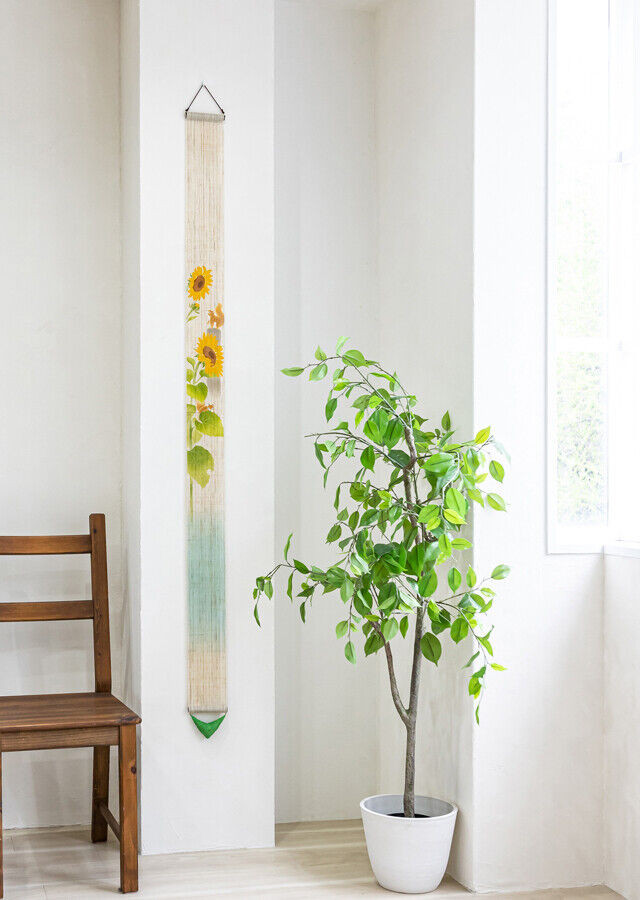 Photo inspiration: Picture Idea: Kyoto Tapestry Wall Hanging Small Handpainted Linen Tessen Crematis Summer