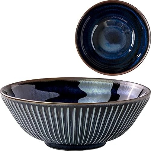 Mino kiln-change navy bowl