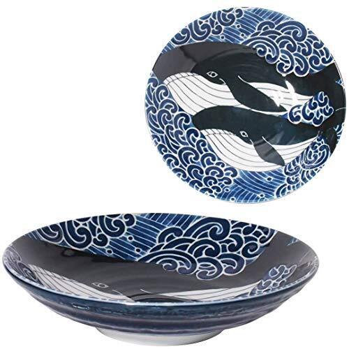 Mino yaki ware Shironami Whale Whie wave Dinner plate 8.66' Made