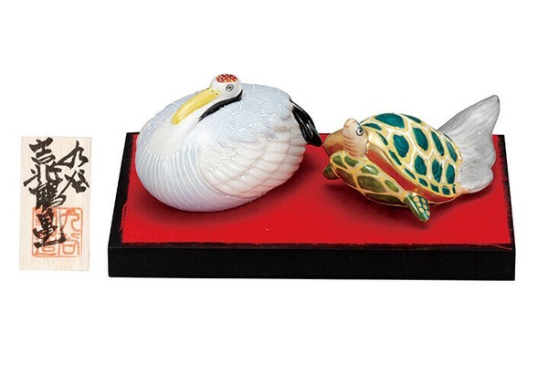 工芸品 Kutani ware, crane and turtle figurine 277274502220-0__34874.
