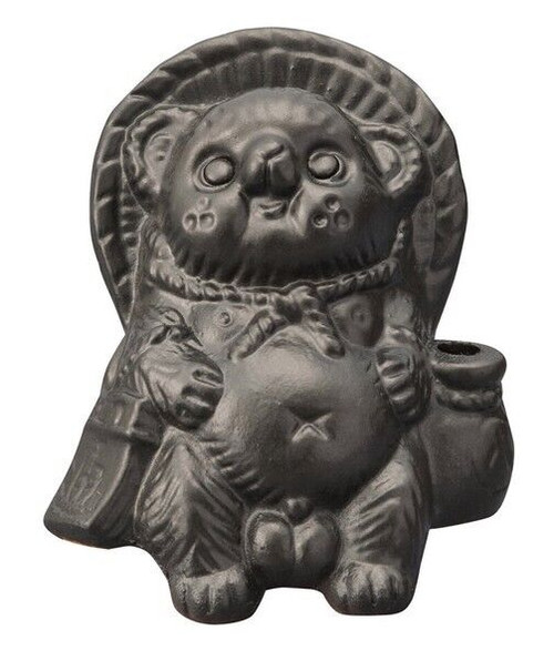 Shigaraki Tanu-Tanu tanuki, black glaze, boy