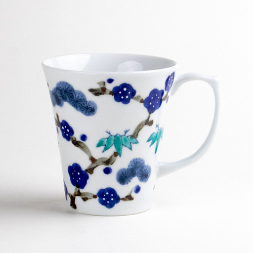 Arita mug, auspicious sho-chiku-bai