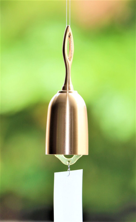 A Takaoka brass wind chime (furin) by Nousaku