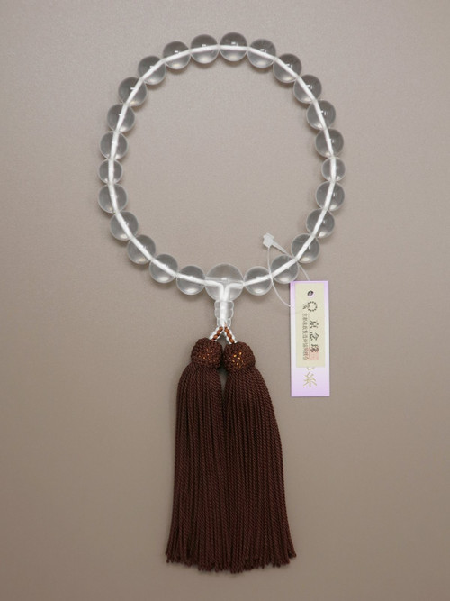 Kyoto juzu, clear quartz, 22 beads