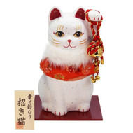 Kyoto Maneki neko Japanese lucky cat HARIKO kyoto Papier-m?ch? With bells 23.5cm