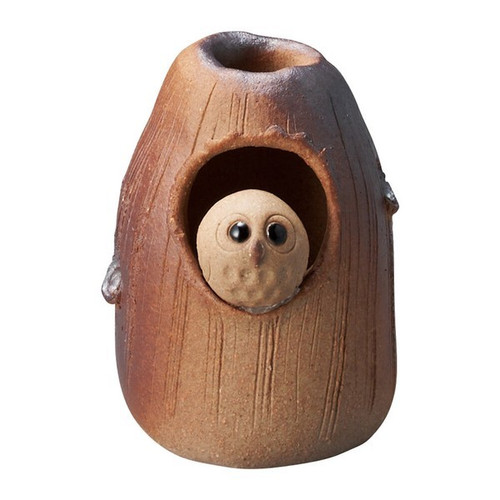 Shigaraki Ware Owl Fukuro Mini Flower Vase Japanese pottery Made