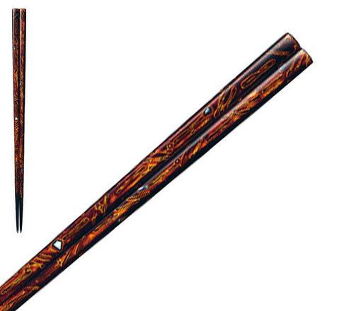 Wakasa-nuri Ryuen lacquered chopsticks, size L, with layered seashell pattern in the lacquer