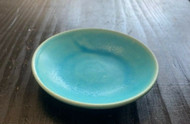 Shigaraki yaki Toruco Turquoise Blue Japanese pottery small Plate 10cm Japan