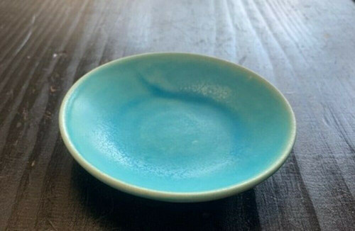 Shigaraki small plate, turquoise blue