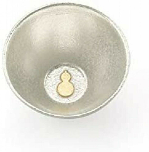 A Nousaku tin sake cup from Takaoka with a gourd pattern