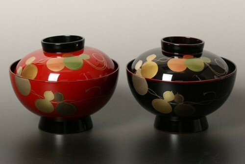 Echizen lacquer owan, six gourds