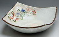 Hachi Kyo Kiyomizu yaki ware Japanese sarving bowl Square Autum flowers