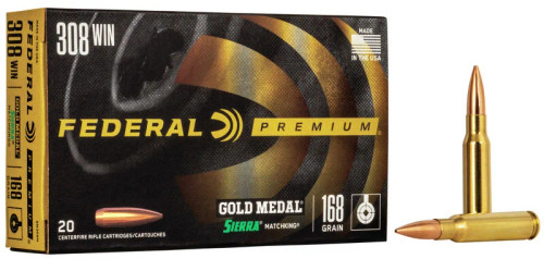 Federal Gold Medal Match 308 Win 168gr SMK BTHP with Free Shipping! GM308M