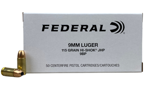 Federal Classic Law Enforcement 9mm 115gr Hi-Shok JHP Defense Ammo with Free Shipping.  9BP.