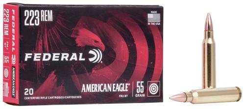 Federal American Eagle 223 Rem 55gr FMJ Ammo with Free Shipping.  AE223