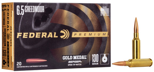 Federal Gold Medal Berger  6.5 Creedmoor 140gr Berger Hybrid Match Ammo with Free Shipping!  GM65CRDBH2