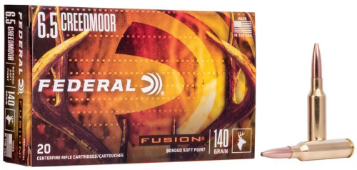Federal Fusion 6.5 Creedmoor 140gr Fusion Soft Point Hunting Ammo.  Federal F65CRDFS1