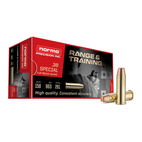 Norma Range & Training 38 Special 158gr FMJ Training ammo
