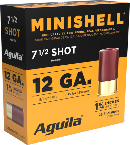 Aguila MiniShell 12ga 1.75" #7.5 Shot short shotgun shells.