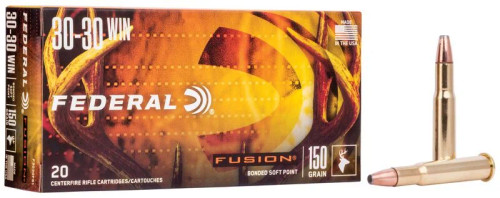 Federal Fusion 30-30 Win 150gr Bonded Soft Point Hunting Ammo.  Federal F3030FS1