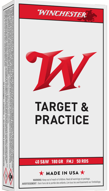 Winchester USA White bOx 40 S&W 180gr FMJ Ammo 500rd Case.  Q4238