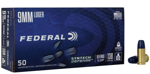 Federal Syntech Defense 9mm 138gr Segmented Hollow Point Defense  Ammo 500rd Case - S9SJT2 - Free Ship