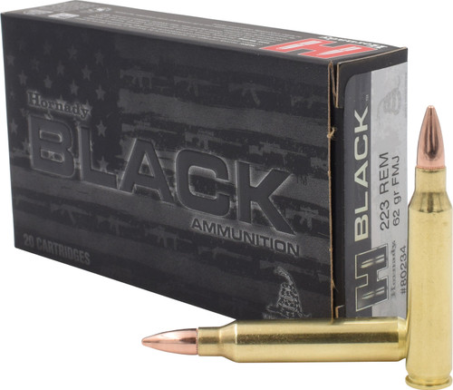 Hornady Black 223 Rem 62gr FMJ Self Defense Ammo - 80234