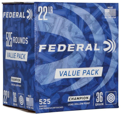 Federal 747 Champion 22LR 36gr Lead Hollow Point 525rd Bulk Ammo.  747