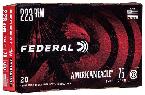 Federal American Eagle 223 Rem 75gr TMJ Ammo with Free Shipping.  AE223T75