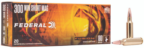 Federal Fusion 300 WSM 180gr Fusion Soft Point Hunting Ammo.  Federal F300WSMFS2