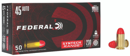 Federal American Eagle Syntech Range 45 ACP 230gr TSJ training Ammo.  AE45SJ1