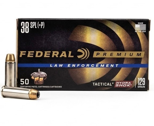 Federal LE Tactical 38 Special (+P)  129gr Hydra-Shok JHP - P38HS1G