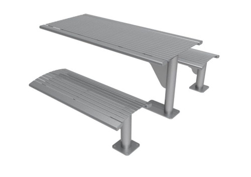 6' Phoenix  Cantilever Table - Powder Coated Steel Slats