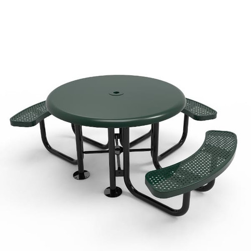 Round Solid Top Portable Table - 3 Seat