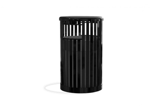 Kensington Series Trash Receptacle w/ Plastic Liner - Vertical Slats