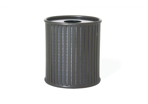 Augusta Series Trash Receptacle w/ Plastic Liner - Slatted Metal