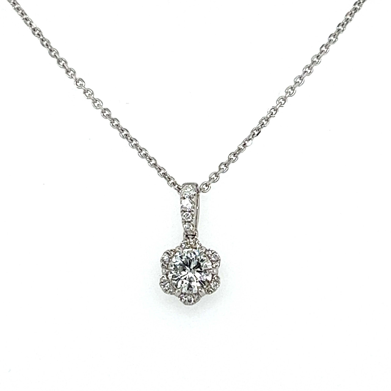 Bloom Mini Flower Halo Diamonds Necklace – AS29