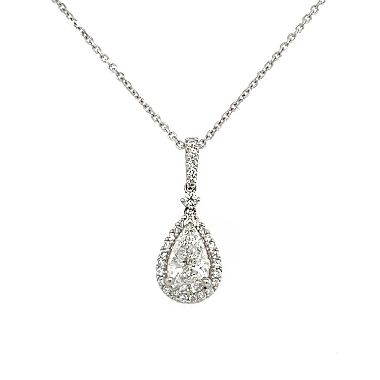 14k Yellow Gold Oval Halo Diamond Pendant 0.33 Total Diamond | Gray's  Jewelers Bespoke | Saint James, NY