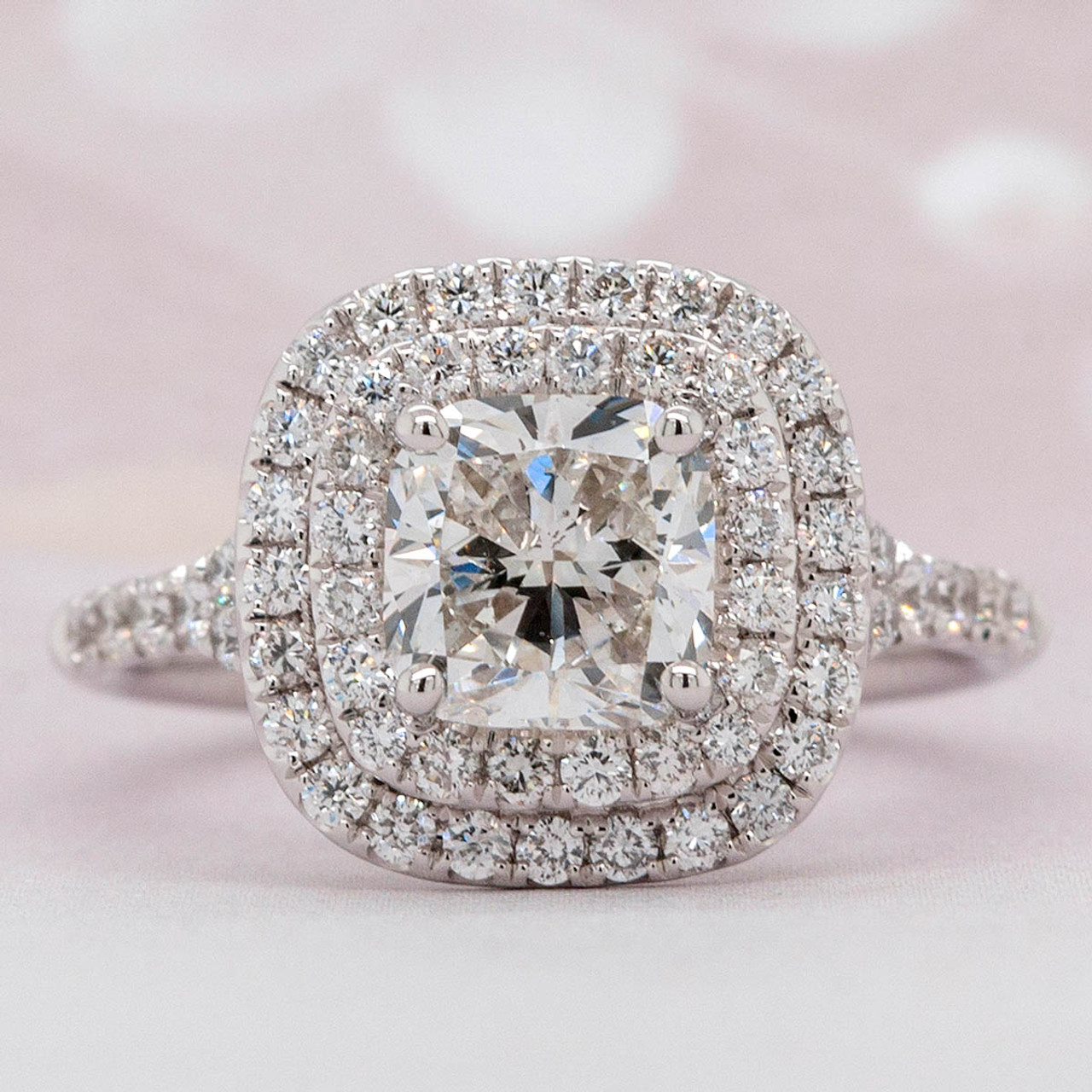 Princess Cut and Double Halo Twist Split Shank Engagement Ring – Michael E.  Minden Diamond Jewelers - The Diamond & Wedding Ring Store