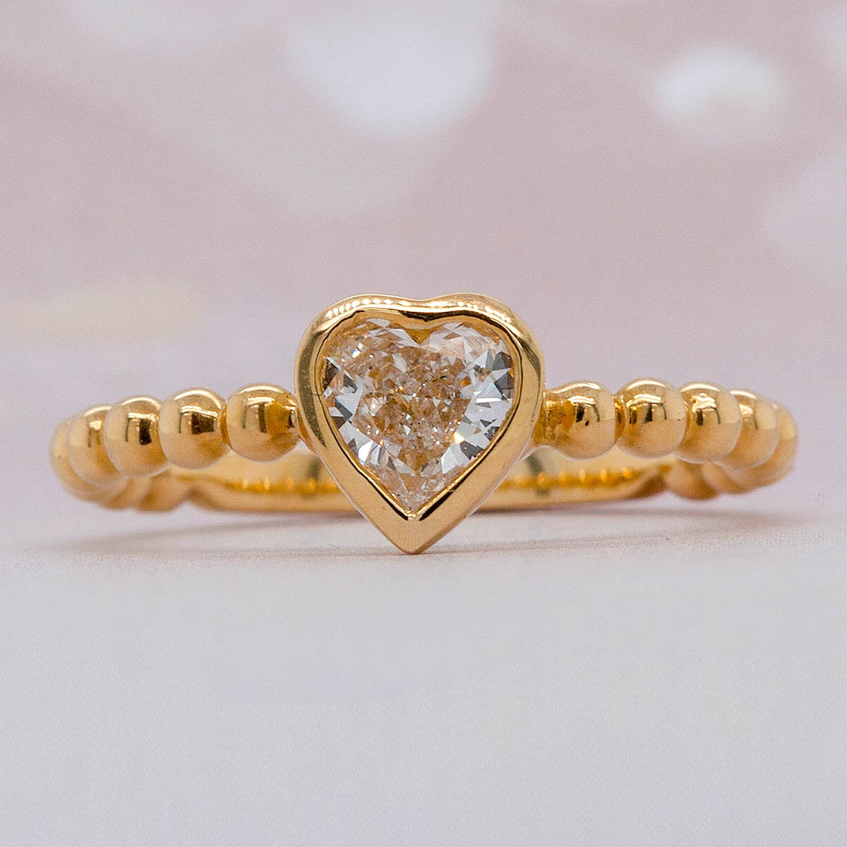 Bezel Halo Solitaire Engagement Ring