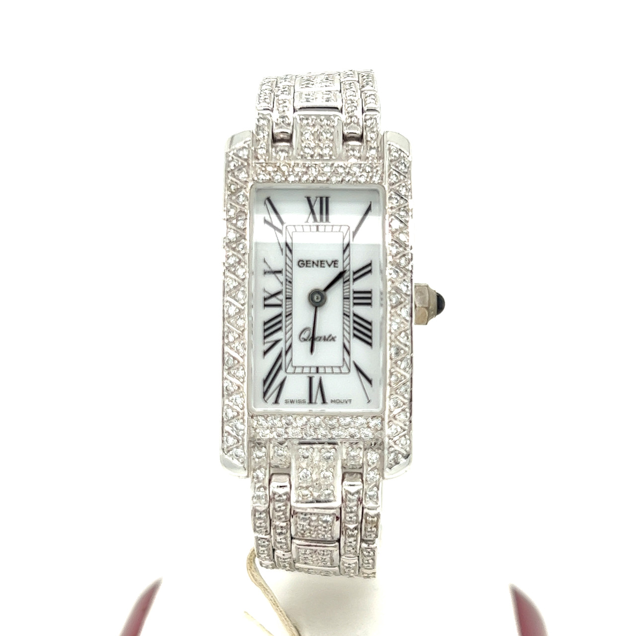 Diamonds Geneve Ladies Gold Watch Universal Geneve Diamond Bezel