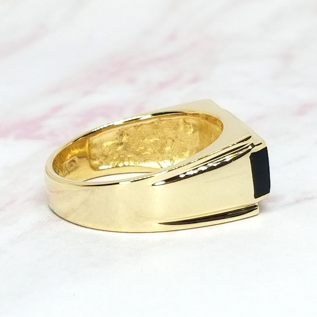 Lennox Onyx Ring, 14k Yellow Gold, Men's Rings