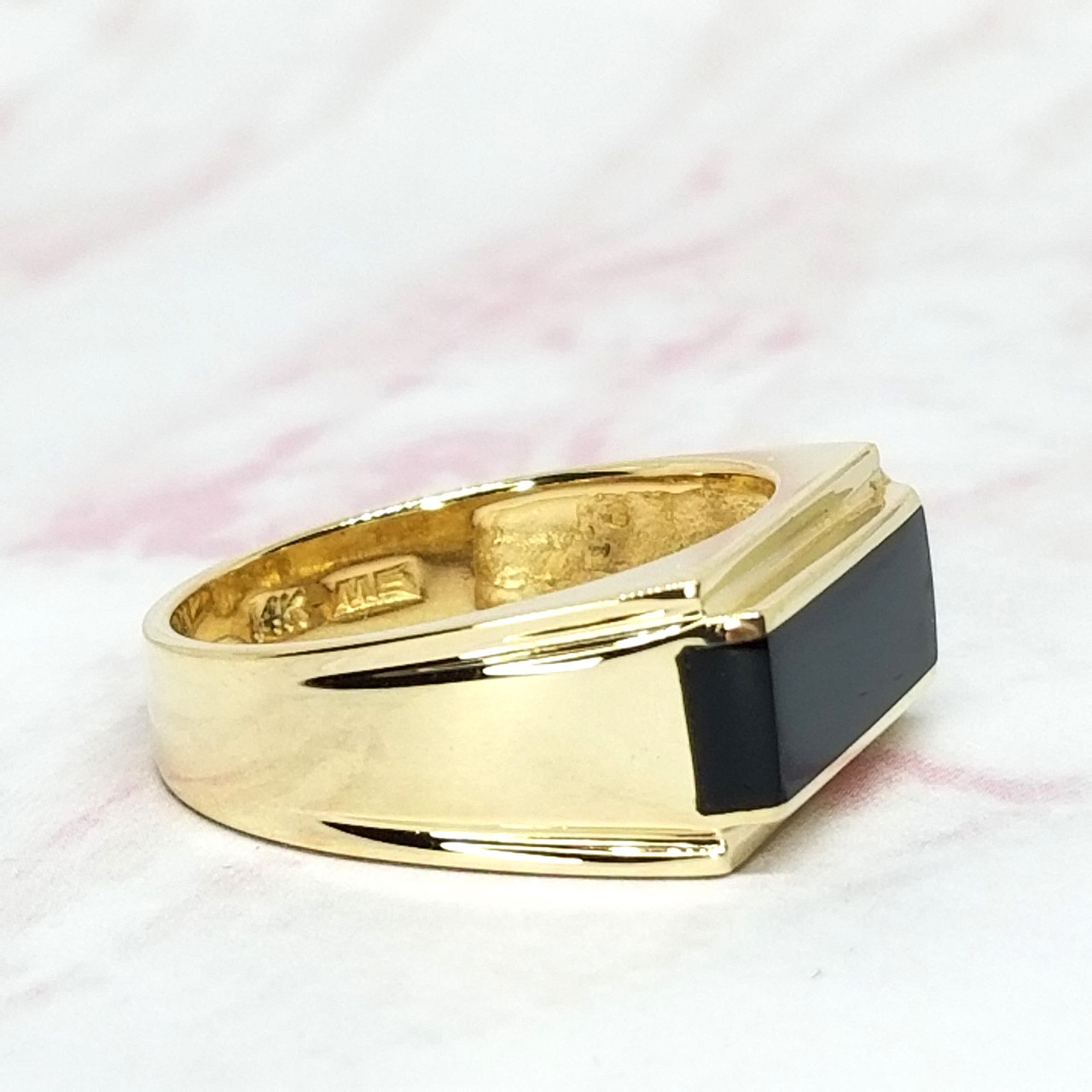 Lennox Onyx Ring, 14k Yellow Gold, Men's Rings