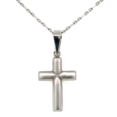 White gold cross pendant