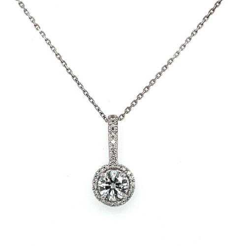 Round Halo Diamond Pendant