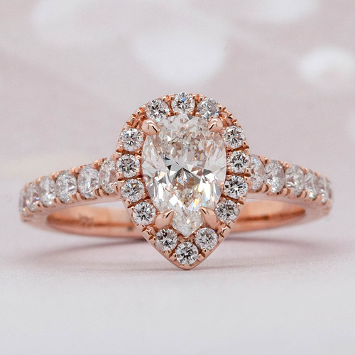 Rose Gold Halo Engagement Ring