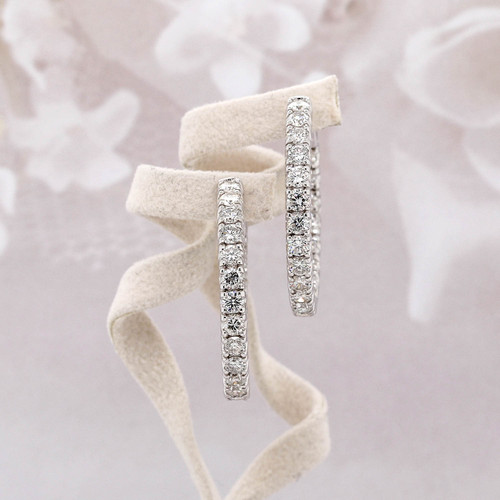 Diamond Eternity Hoop Earrings