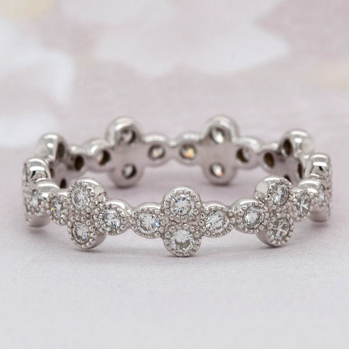 Floral Diamond Eternity Band 