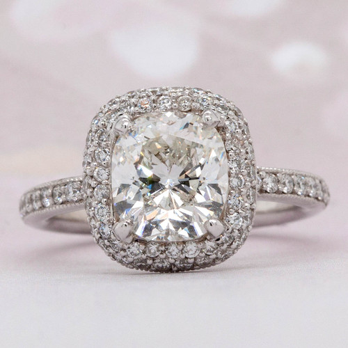 Cushion Halo Engagement Ring